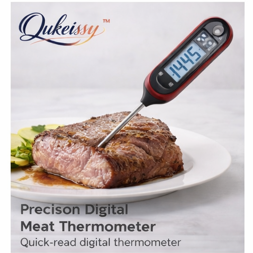 Qukeissy™ Precision Digital Meat Thermometer, Digital meat thermometer, Instant-read thermometer, Kitchen thermometer, Cooking thermometer, Precision thermometer