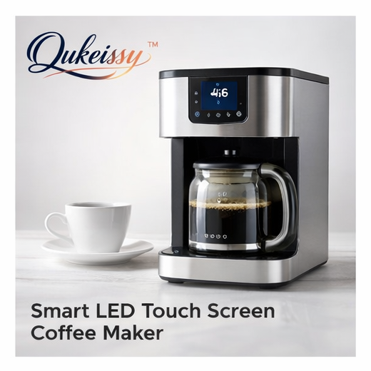 Qukeissy™ Smart LED Touch Screen Coffee Maker, Smart coffee maker, LED coffee maker, Touch screen coffee machine, Advanced coffee maker