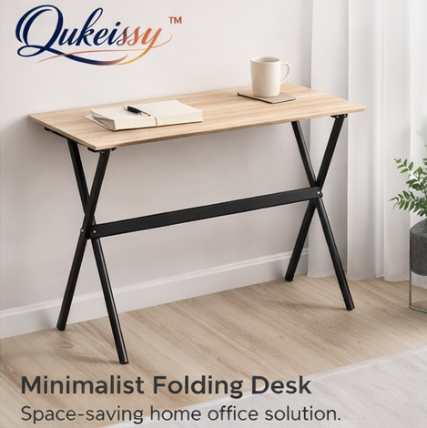 Qukeissy™ Minimalist Folding Desk, Folding desk, Minimalist desk, Compact desk, Small office desk, Modern work desk