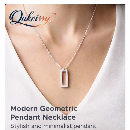 Qukeissy™ Modern Geometric Pendant Necklace, Geometric necklace, Modern pendant, Minimalist jewelry, Statement necklace, Unique pendant necklace